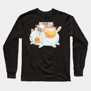 Cat Mom Cuddle Pile Long Sleeve T-Shirt